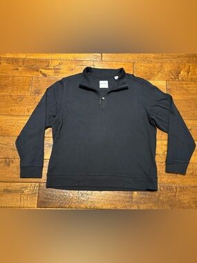 Tommy Bahama, 100% Pima Cotton Quarter-zip Pullover, Black Size XL